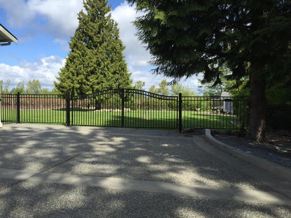 Ornamental double driveway gate — photograph supplied by LS Fencing & Metal Work