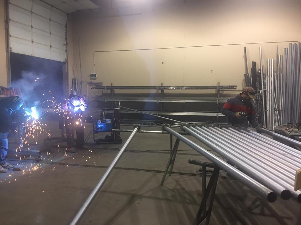 Steel gate fabrication in the workshop — photograph supplied by LS Fencing & Metal Work